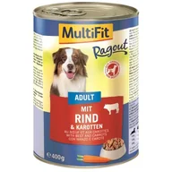 Mokra karma dla psów - MultiFit Adult Ragout Wołowina i marchew 12x400 g - miniaturka - grafika 1