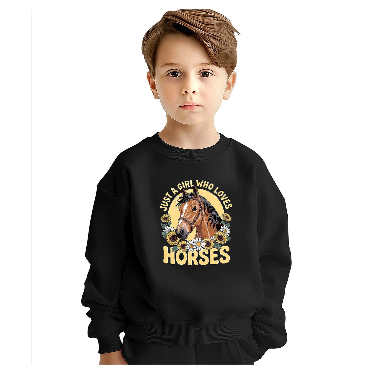 BLUZA DZIECIĘCA KOŃ DZIEWCZYNA KOCHA KONIE 122-128 DLA CHŁOPCA DZIEWCZYNKI