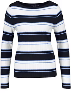Gerry Weber Damski sweter z charakterystycznymi paskami, długi rękaw, sweter z długim rękawem, okrągły dekolt, sweter w paski, Niebieskie kółko, 34 - Swetry damskie - miniaturka - grafika 1