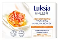 Mydła - Luksja Silk Care Nawilżające Kremowe Mydło w kostce do rąk i ciała - Jogurt i Miód Manuka 100g - miniaturka - grafika 1