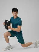 Koszulki sportowe męskie - 4F Koszulka treningowa regular szybkoschnąca męska - zielona XXL - miniaturka - grafika 1