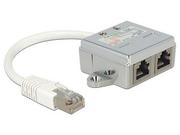 Kable komputerowe i do monitorów - Delock Adapter Rozdzielacz LAN 1xRJ45/2xRJ45 Ethernet 65177 - miniaturka - grafika 1