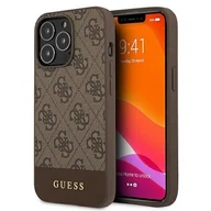 Etui i futerały do telefonów - Guess GUHCP13LG4GLBR iPhone 13 Pro / 13 6,1" brązowy/brown hard case 4G Stripe Collection GUE001791-0 - miniaturka - grafika 1