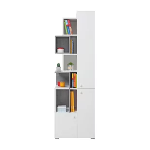 Szafka z Regałem SI4 Sigma Meblar Biały Lux / Beton - Regały - miniaturka - grafika 1