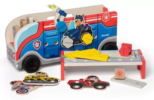 Drewniany zestaw konstrukcyjny Psi Patrol 2w1 pojazd i stół warsztatowy Melissa and Doug - Łamigłówki - miniaturka - grafika 1