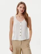 Koszulki i topy damskie - Vero Moda Top Bumpy 10325830 Biały Standard Fit - miniaturka - grafika 1