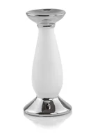 Świeczniki - Świecznik Glamour Srebrny Ceramiczny Okrągły 18Cm - miniaturka - grafika 1