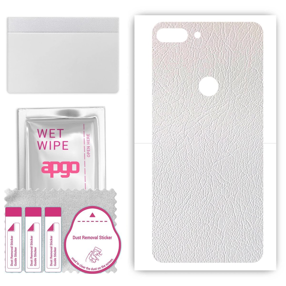 Folia naklejka skórka strukturalna na TYŁ do HTC Wildfire E Lite - Skóra Biała - apgo SKINS