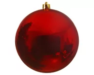 Bombki - Duża Bombka plastikowa na choinkę czerwona połyskowa 14cm - miniaturka - grafika 1