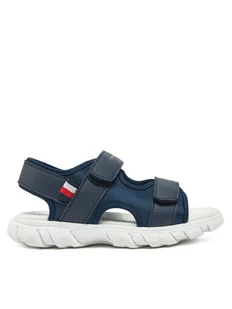 Tommy Hilfiger Sandały Velcro Sandal T1B2-33898-1591 S Granatowy - Buty dla chłopców - miniaturka - grafika 1