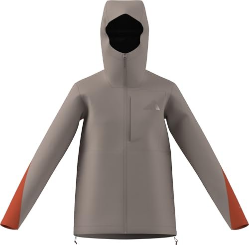 adidas dames Terrex Multi 2.5 Layer CLIMAPROOF Rain Jacket, wonder taupe/semi impact orange, L