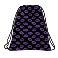 Worki na buty - Worek szkolny dla dziewczynki BackUp GLITTER KISS usta - miniaturka - grafika 1