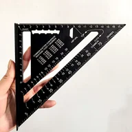 Inne - TEMU 7-calowy czarny aluminiowy kątomierz z kątami 90° i 45° jest trwały, wodoodporny i odporny na zarysowania - do obróbki drewna, pomiarów - miniaturka - grafika 1