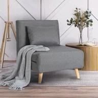 Fotele - Fotel Rozkładany Leżanka Wypoczynkowy MARRY do Spania Szary - miniaturka - grafika 1