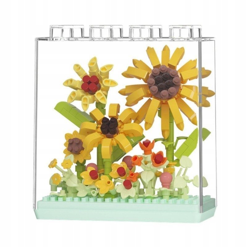 MINI KLOCKI KONSTRUKCYJNE KWIATY 3D 354EL W KLOSZU 7324