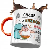 Kubki - Kubek Pomarańczowy Śmieszny Chłop Bez Brzucha z Nadrukiem ze Zdjęciem+ Opakowanie na prezent (wzór 01) - miniaturka - grafika 1