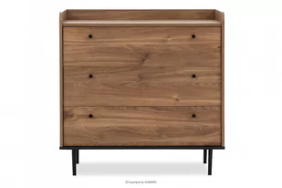 Komoda loftowa na czarnych nóżkach z szufladami ciemny dąb CHRISTO - Komody - miniaturka - grafika 1