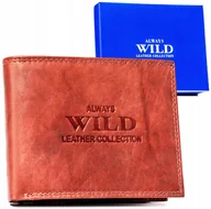 Portfele - Portfel skórzany Always Wild AW-N992-MAL brązowy - miniaturka - grafika 1