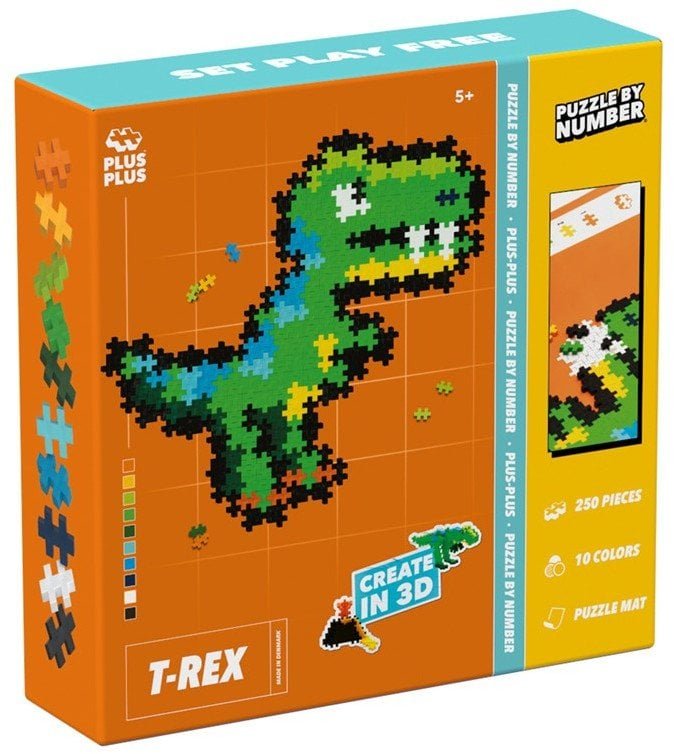 PLUS-PLUS PUZZLE BY NUMBER T-REX - 250 ELEMENTÓW