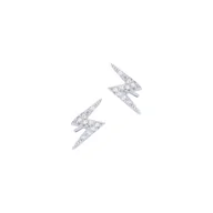 Kolczyki - Srebrne Kolczyki 925 Błyskawica Pioruny Cyrkonie - miniaturka - grafika 1