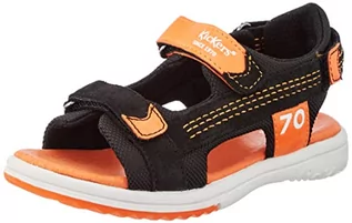 Buty dla chłopców - Kickers Sandały plandekowe dla chłopców, Noir Orange, 25 EU - grafika 1