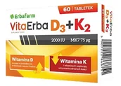 Witaminy i minerały - ERBAFARM NATURALE SP. Z O.O. Erbafarm VitaErba D3 + K2 60 tabletek 3614741 - miniaturka - grafika 1