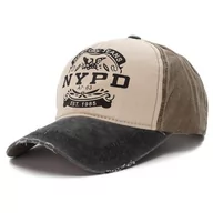 Czapki męskie - Czapka Z Daszkiem Nypd Beżowo-Ciemnozielona - miniaturka - grafika 1