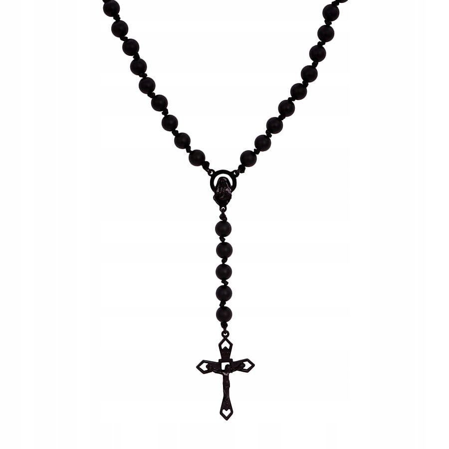 RÓŻANIEC NA SZYJĘ CZARNY UNISEX (C15/ROZ/41KOLOR)