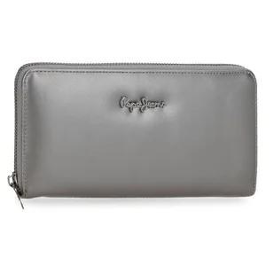 Pepe Jeans Ruby Portfel z uchwytem na karty Szary 19,5x10x2 cm Poliester i PU by Joumma Bags, Szary, Talla única, Portfel z uchwytem na karty - Portfele - miniaturka - grafika 1