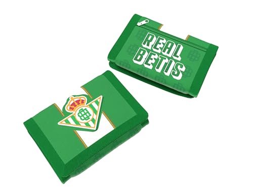 CYPBRANDS CyP Brands-Betis Portfel, Portfel, Portfel, Portfel młodzieżowy z rzepem, zielony, oficjalny produkt, Zielony, Estandar