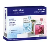 Zestawy kosmetyków damskich - Mediheal Korean Skincare Set zestaw masek w płachcie Mediheal Hyaluronate 24 ml + Mediheal Rose PDRN 24 ml + roller do masażu twarzy - miniaturka - grafika 1