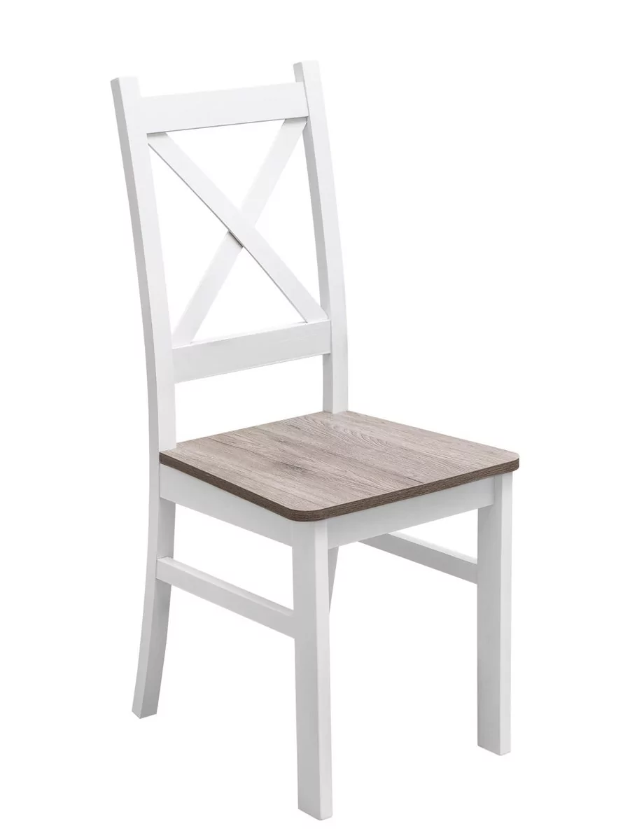Krzesło Krzyżak K1G - Biały/San Remo | Lakier/Lakier
