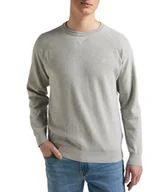 Swetry męskie - Lee Raglan Crew Knit Męski Sweter Klasyczny Logo Grey Mele L83Pkh37-Xl - miniaturka - grafika 1