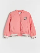 Kurtki i płaszcze dla dziewczynek - Reserved - Kurtka bomberka z haftem - koralowy - miniaturka - grafika 1