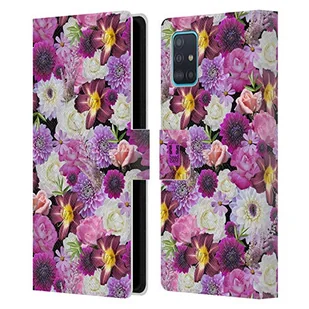 Head Case Designs Fioletowy I Bialy Rózne Kwiaty Skórzany Portfel Etui Kompatybilny z Samsung Galaxy A51 (2019) - Portfele - miniaturka - grafika 1