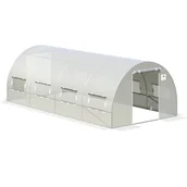 Szklarnie ogrodowe - Tunel Podwójne Drzwi 3X6X2 - 18M2 Biały - miniaturka - grafika 1