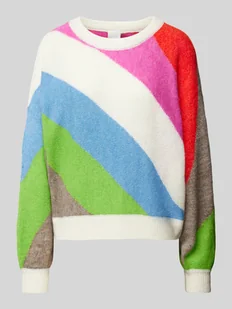 Sweter z dzianiny z raglanowymi rękawami model ‘KAMARA’ - Swetry damskie - miniaturka - grafika 1