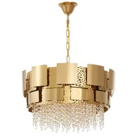 Lampy sufitowe - NOWOCZESNY ŻYRANDOL KRYSZTAŁOWY ZŁOTY DIONA D60 - miniaturka - grafika 1