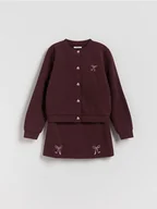 Bluzy dla dziewczynek - Reserved - Dzianinowy komplet - ciemnobrązowy - miniaturka - grafika 1