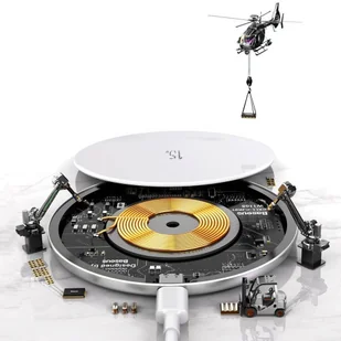 Baseus szybka bezprzewodowa ładowarka Qi 15 W + kabel USB Typ C biały (WXJK-B02) - Ładowarki do telefonów - miniaturka - grafika 7
