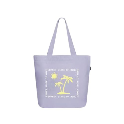 Ecoright Shoulder Bag, Canvas Shopper Bag, Casual Handbag, Large Shoulder Bag with Inner Pocket for School, Work Bag, Women's Bag, Sparrow Natural & Black, Utility, Sunny Side - opakowanie 20 szt,