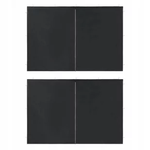 vidaXL Ścianki boczne do namiotu, 2 szt., z suwakiem, PE, antracytowe - Pawilony ogrodowe - miniaturka - grafika 1