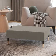 Pufy i podnóżki - shumee shumee Podnóżek jasnoszary 78x56x32 cm tapicerowany aksamitem - miniaturka - grafika 1