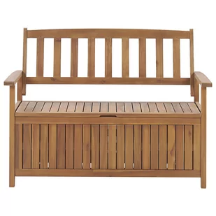 Beliani Ławka ogrodowa drewniana z pojemnikiem 120 cm SOVANA - Ławki ogrodowe - miniaturka - grafika 1