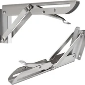 Zawiasy, okucia i inne akcesoria - Składany uchwyt ścienny, 2 szt., wytrzymały, składany, do kuchni, biura, sypialni (srebrny, 400 mm) - miniaturka - grafika 1