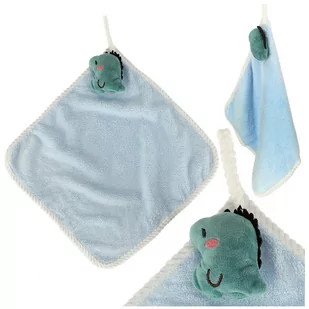Ręcznik ręczniczek do rąk dla dzieci do przedszkola 30x30cm niebieski dinozaur - Okrycia kąpielowe dla dzieci - miniaturka - grafika 1