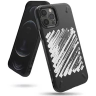 Etui i futerały do telefonów - Ringke Onyx Design wytrzymałe etui pokrowiec iPhone 12 Pro Max czarny (Paint) (OXAP0046) - miniaturka - grafika 1