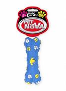 Zabawki dla psów - PET NOVA Pet Nova Kość gumowa Bone z dźwiękiem niebieska w żółte łapki 15cm PPTN039 - miniaturka - grafika 1