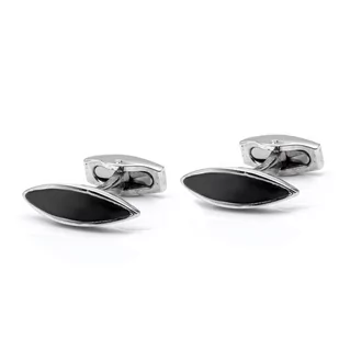Spinki do mankietów klasyczne srebrne łezki EM - EM Men's Accessories - Spinki do mankietów i krawatów - miniaturka - grafika 1