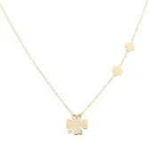 Naszyjniki - Złoty naszyjnik z stali chirurgicznej koniczynki z cyrkoniami  / AZANA - miniaturka - grafika 1